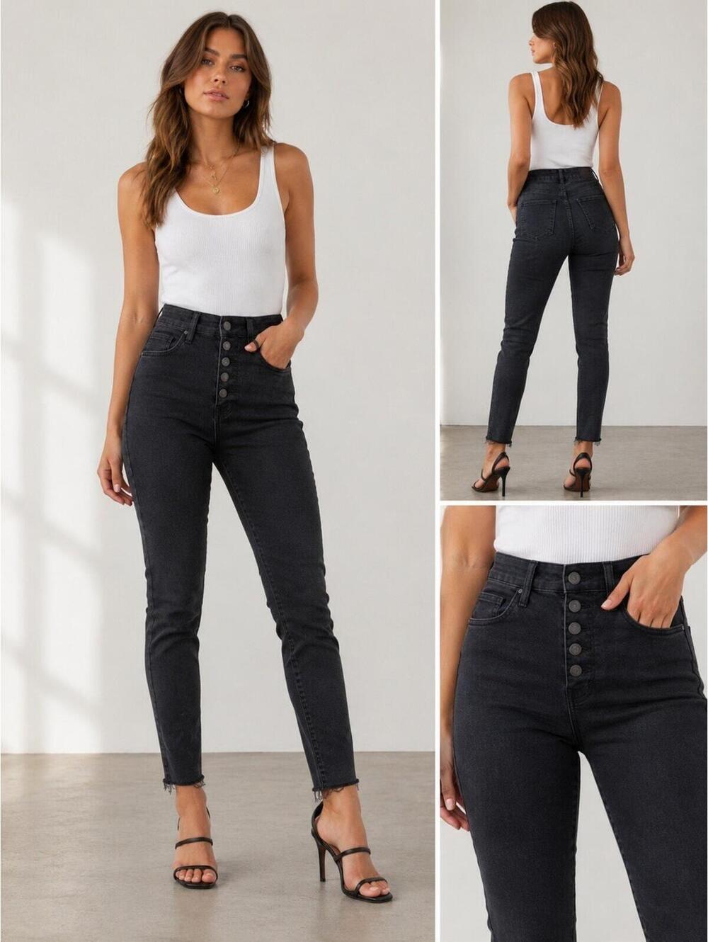 MOTHER Women's Jeans Size 27 Black The Pixie Ankle Fray - Not Guilty